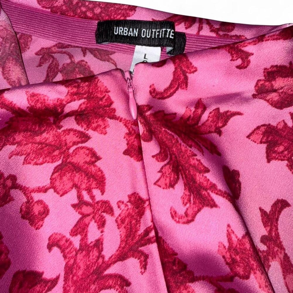 Urban outfitters silk satin pink floral maxi skirt boho coquette fairycore - Picture 4 of 7